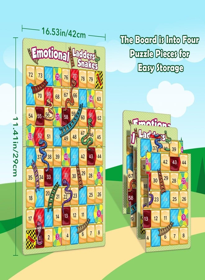 Broytain Emotional Board Games for Kids,Ladders and Snakes Board Game,Learning Resources,Social Skills Emotional Regulation Toys for Toddlers,Classroom Travel Indoor Outdoor Family Games - Image 2